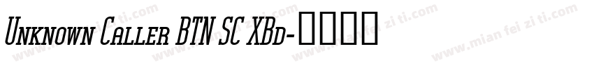 Unknown Caller BTN SC XBd字体转换
